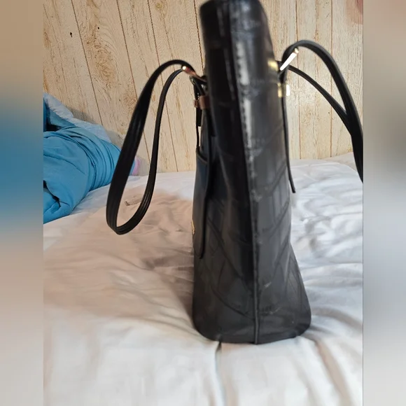 MONTANA WEST Black Crocodile-Embossed Tote Bag 14x11x3.5 - Picture 9 of 10